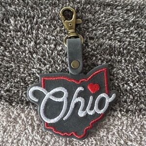 Portland Leather Ohio Keychain in Gray